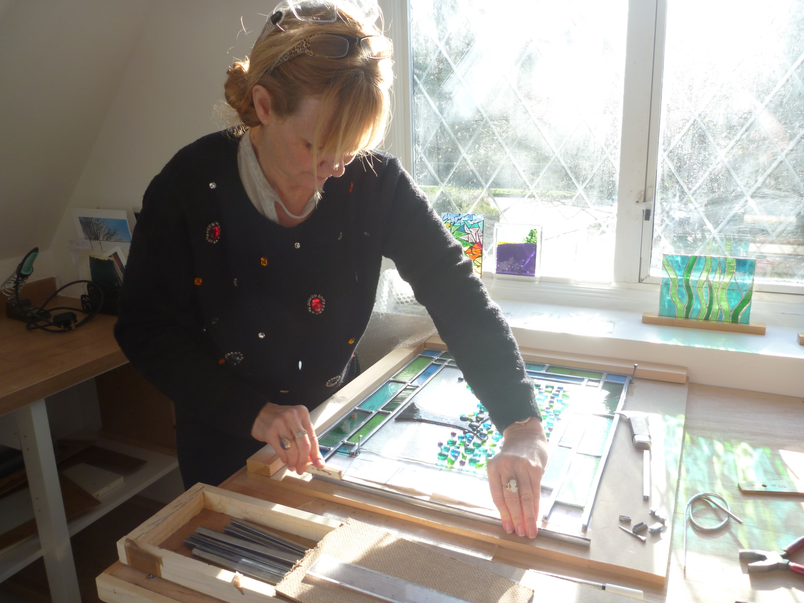 Make your own stained glass for your home on a weekly stained glass course in Kent